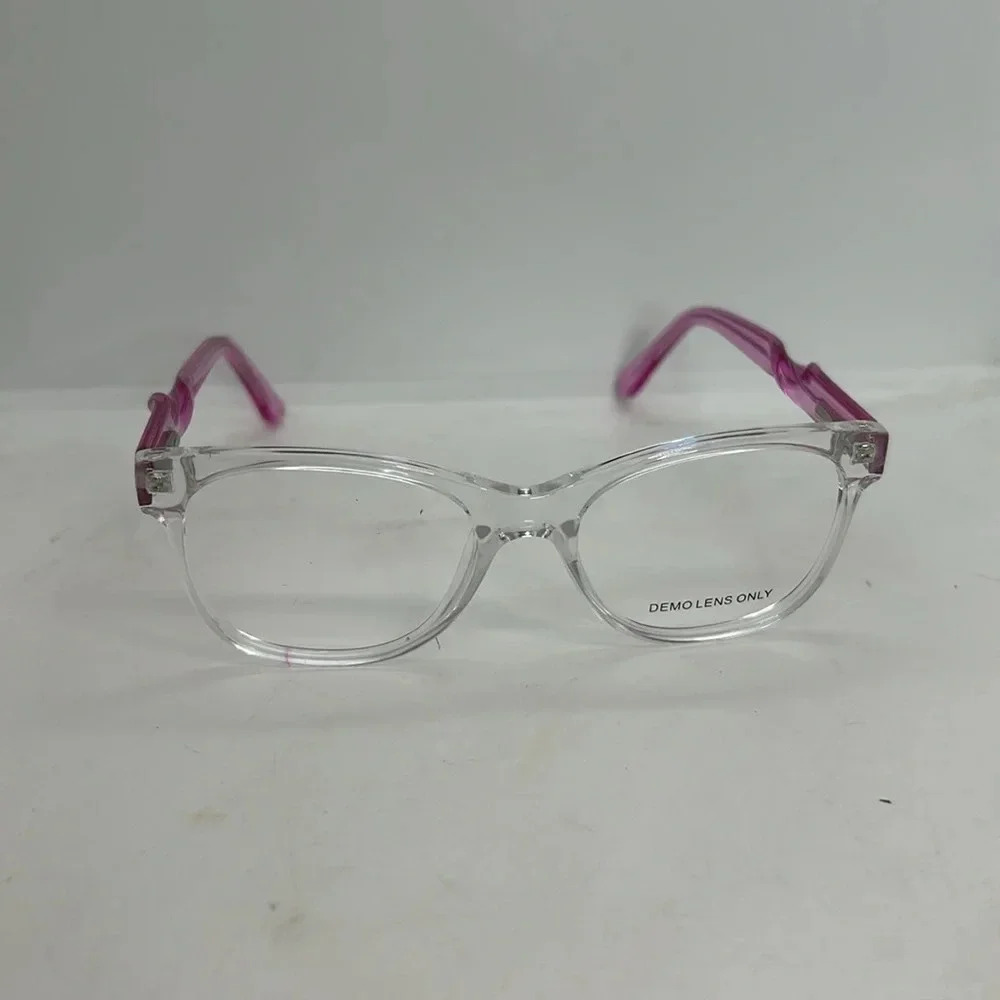 Kids Place Glasses Frames. KP 20231 CR 49-16-135 Crystal with Pink Arms  NWT